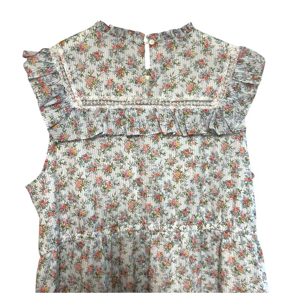 J. Crew x Liberty XXL Tiered Ruffle Dress Winding Roses  print Cottagecore - Picture 13 of 16